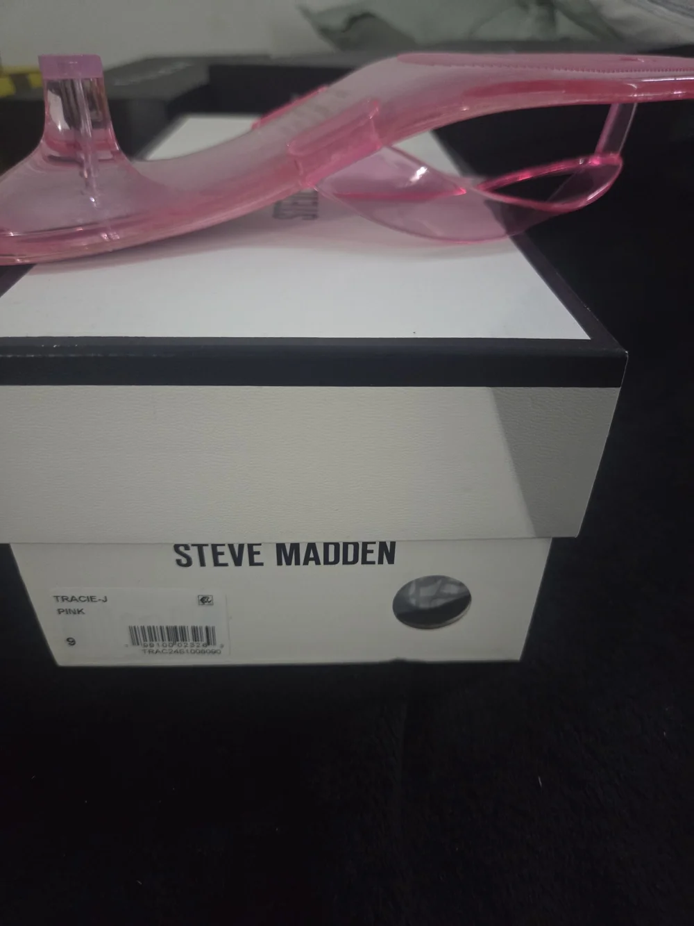 STEVE MADDEN women’s Pink Jelly Kitten-Heel Thong Sandals